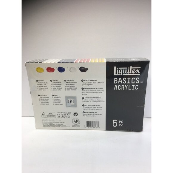 Liquitex Basics Acrylic Paint Set w/ Brushes Palette Knives & Sponge - Picture 5 of 11